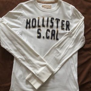 Men’s Hollister long sleeve white Medium